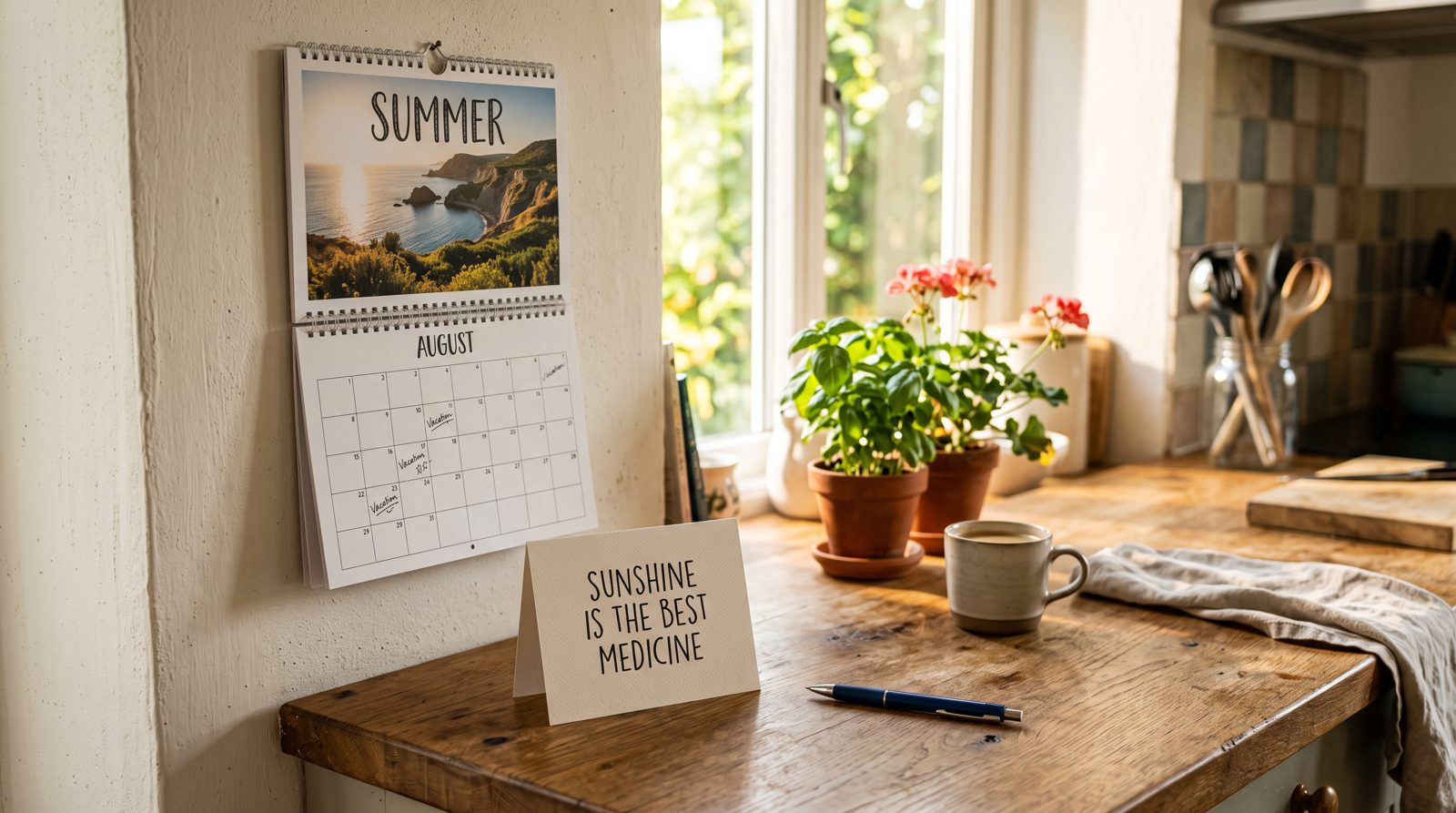 Planning a boiler replacement date on a summer calendar