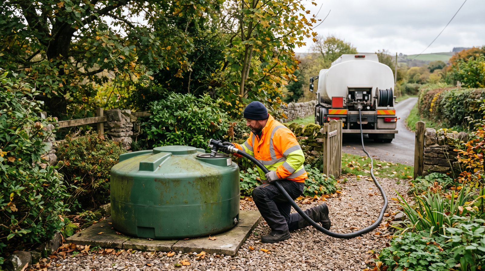 Heating oil delivery to a domestic tank
