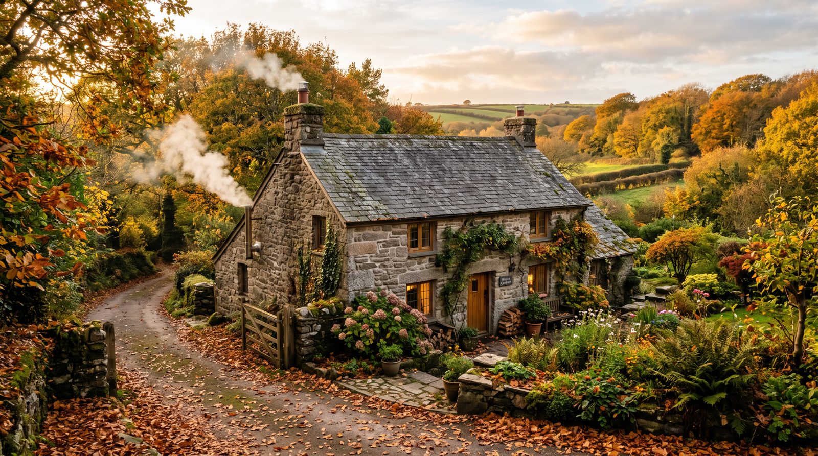 Cottage in Cornwall in autumn with the heating on for the first time