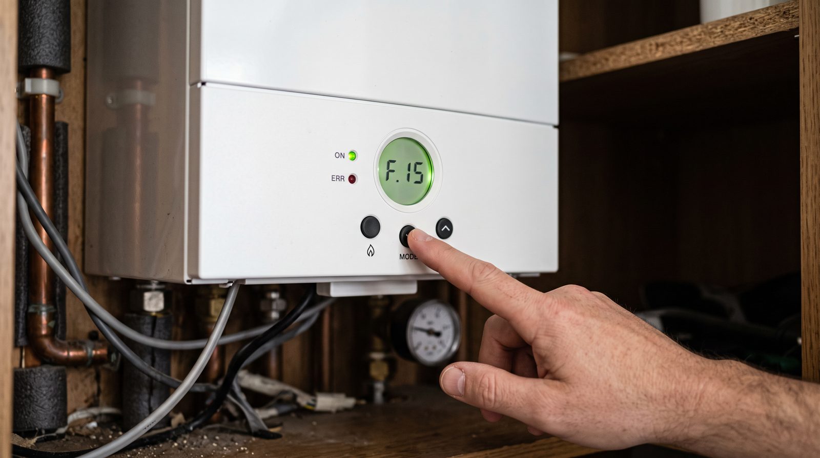 Fault code on an Ideal style boiler control panel