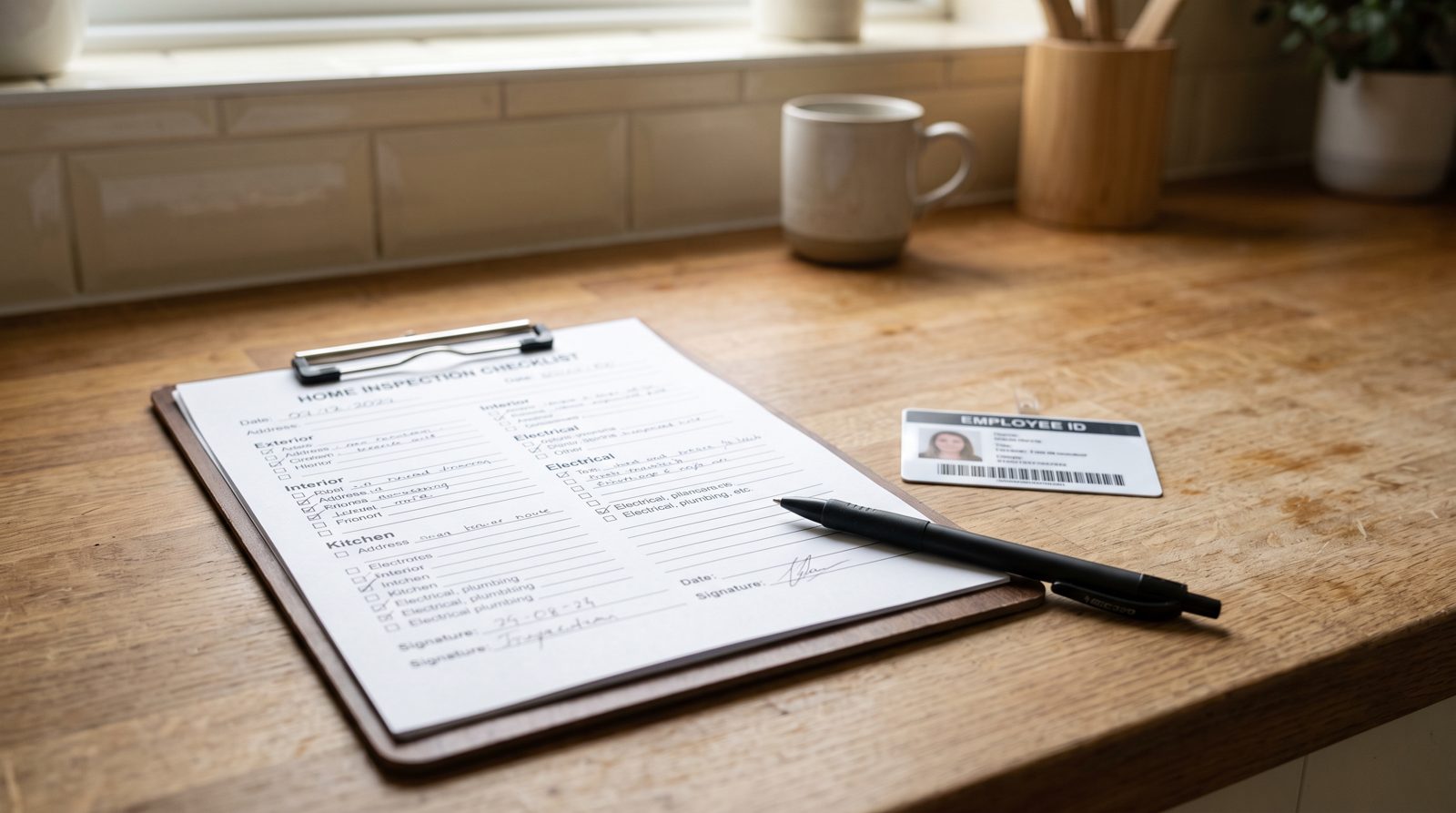 Completed gas safety record and engineer registration card