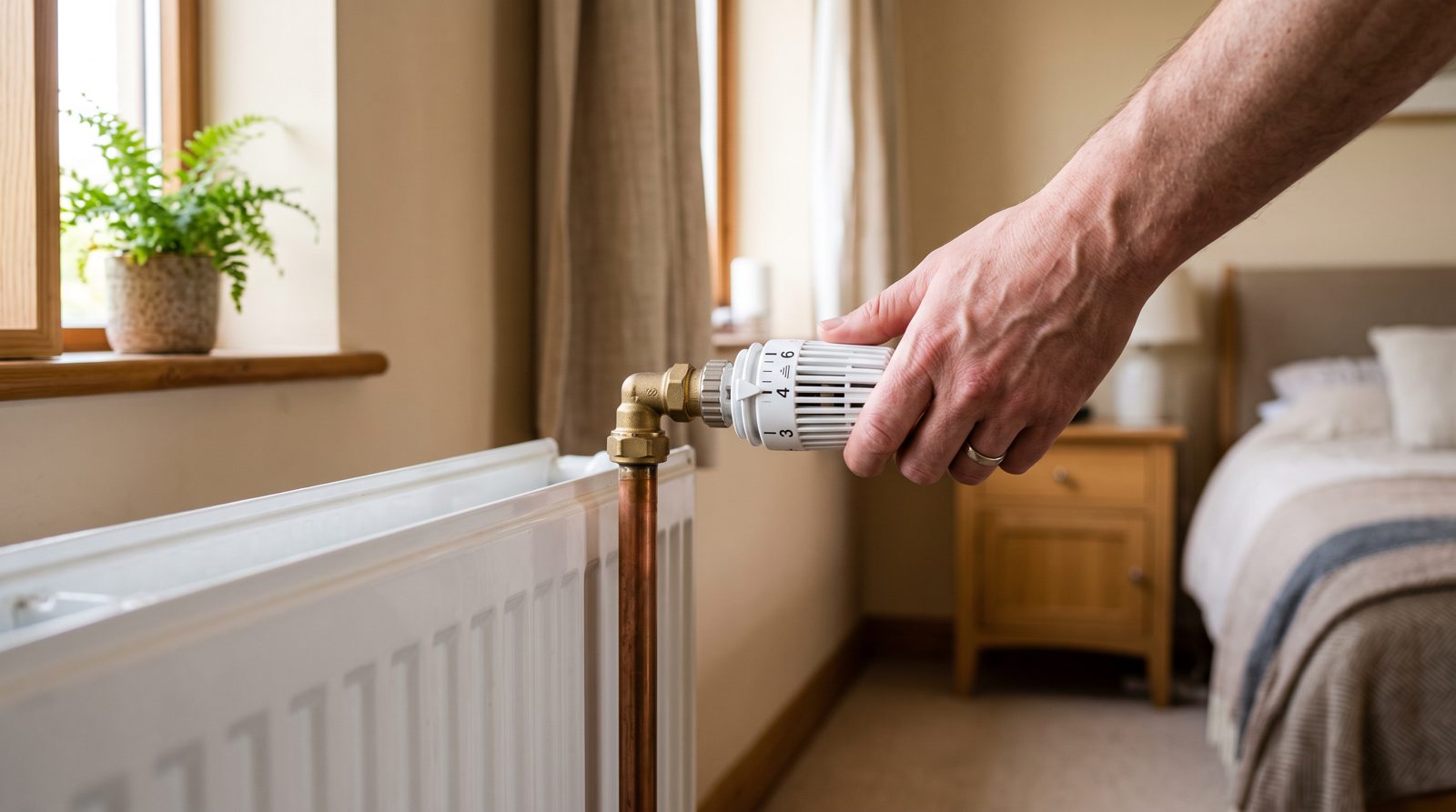 Checking a thermostatic radiator valve on a single cold radiator