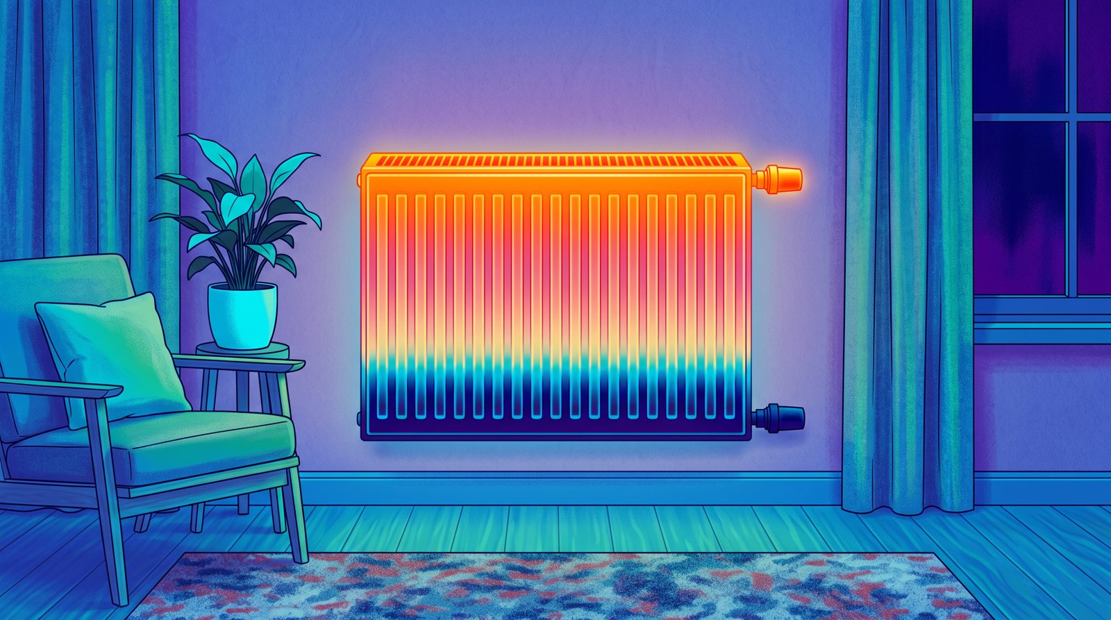 Radiator hot at the top and cold at the bottom, the classic sludge pattern